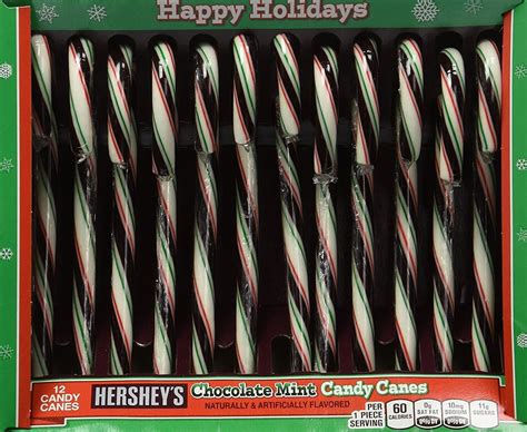 Hersheys Candy Canes Chocolate Mint 12 Count
