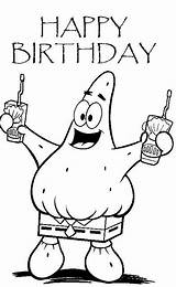 Coloring Birthday Spongebob Pages Happy Printable Patrick Cards Bob Kids Color Sponge Party Squarepants Colouring Print Nickelodeon Kittybabylove Choose Board sketch template