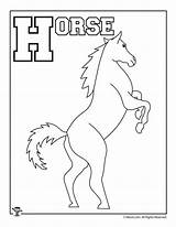 Coloring Horse Alphabet Letters Pages Woojr Preschool sketch template
