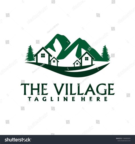 vektor stok village logo design  royalti  shutterstock
