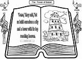 Babel Tower Coloring Top Heaven Reaching Color sketch template