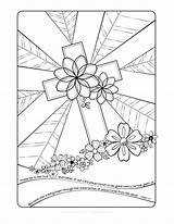 Cross Coloring Pages Jesus Christ Easter Getcolorings Printable Adult Color sketch template