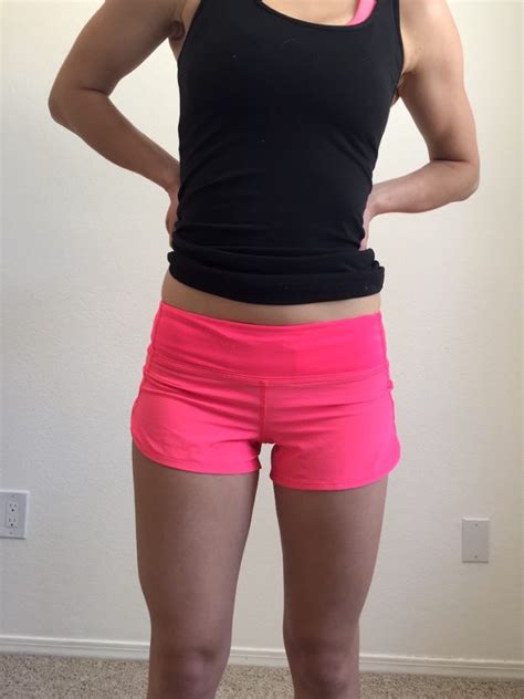 lululemons neon pink speed shorts agent athletica
