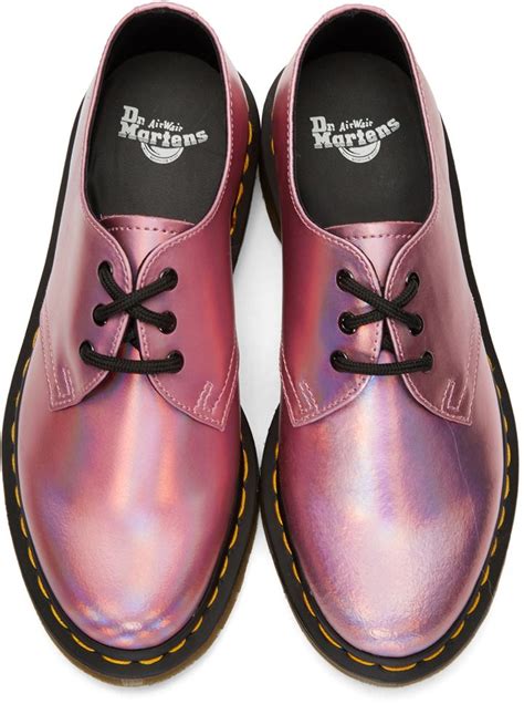 dr martens pink iced metallic  derbys oxford shoes oxford shoes outfit ice clothes