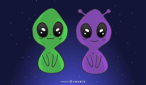cute aliens vector