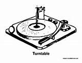 Record Player Template Coloring Turntable sketch template