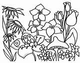 Garden Coloring Flower Pages Kids Print Color Printable Flowers Sheets Spring sketch template