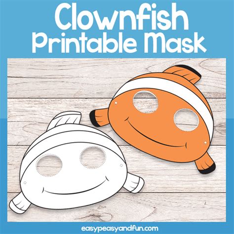 printable clown fish mask template fish mask clown fish mask template