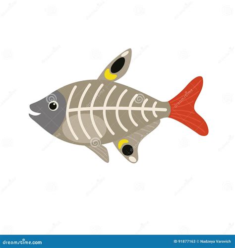 ray fish animal cartoon character stock illustration illustration
