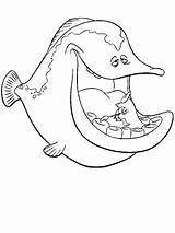 Coloring Pages Barracuda Mermaid Little Animals Funny Printable Handcraftguide русский sketch template