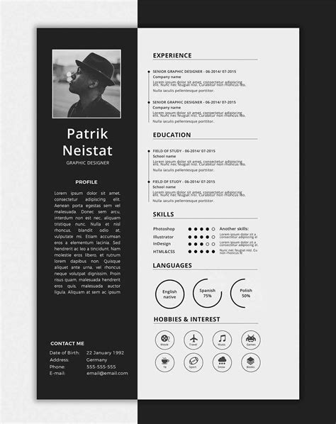 page resume templates  examples
