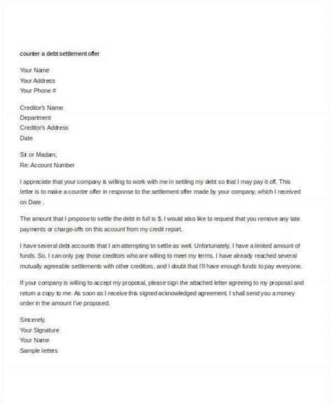 counter offer letter template   professional template