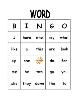 kindergarten sight word bingo printable   daleys darlings tpt