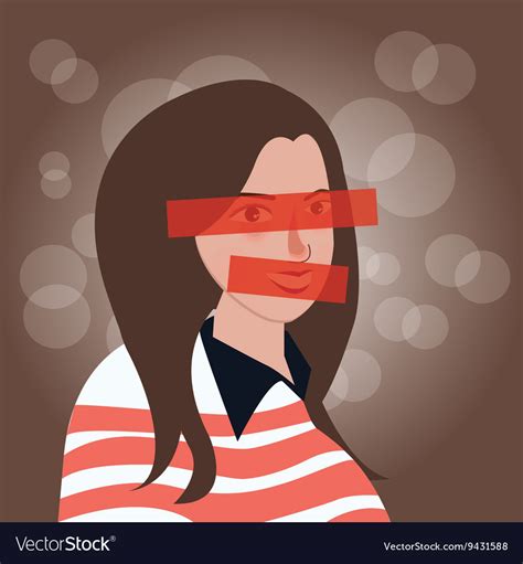 girls with eyes and mouth closed censor royalty free vector
