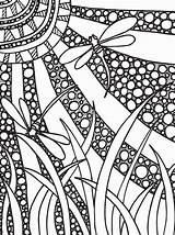 Coloring Pages Abstract Dragonfly Colouring Kids Doodle Color Patterns Adult Mosaic Spiral Print Doodles Printable Zentangle Books Para Butterflies Butterfly sketch template
