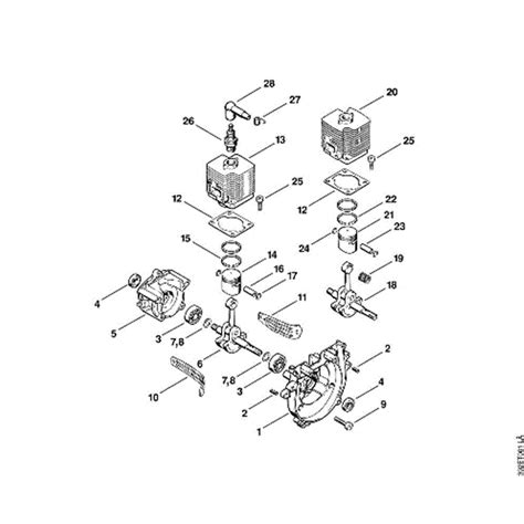 stihl fs  brushcutter fs parts diagram  crankcasecylinder