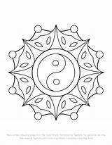 Mandala Simple Yang Coloring Yin Pages Colouring Drawing Easy Designs Mandalas Flower Drawings Detailed Color Printable Templates Painting Zum Ausdrucken sketch template