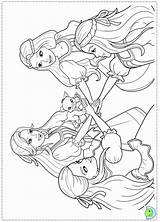 Coloring Barbie Three Pages sketch template