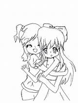 Coloring Friends Pages Friend Hug Anime Drawing Hugging Two Tight Color Printable People Getcolorings Print Getdrawings Template sketch template