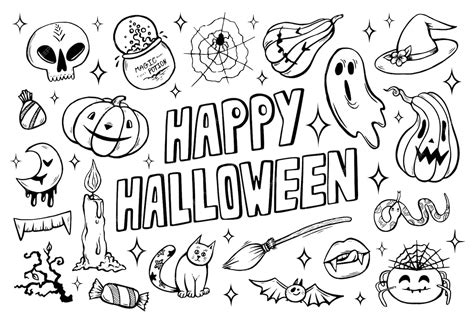 premium vector happy halloween coloring page  hand drawn spooky