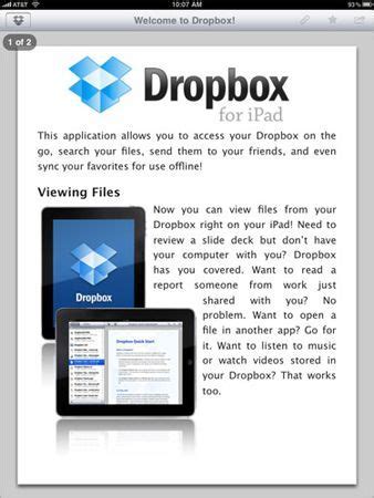 dropbox  ipad app      apps    ability  save documents