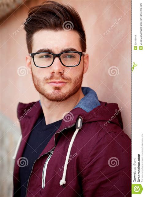 Cool Handsome Guy With Glasses Stock Image Image Of