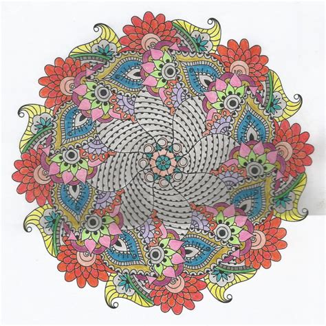 mandala  flowers  leaves malas adult coloring pages