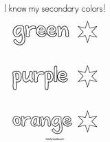 Colors Coloring Secondary Color Know Pages Worksheets Preschool Activities Kindergarten Twisty Twistynoodle Noodle Purple Orange Stars Green Red Choose Board sketch template