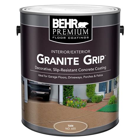 behr  gal  tan granite grip interiorexterior concrete paint   home depot