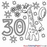30 Coloring Birthday Happy Pages Years Giraffe Sheet Title sketch template