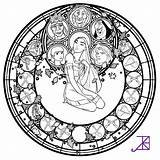Coloring Pages Disney Stained Glass Pocahontas Mandala Beast Beauty Princess Adult Sheets Window Kids Deviantart Printable Color Colouring Coloringhome Cool sketch template