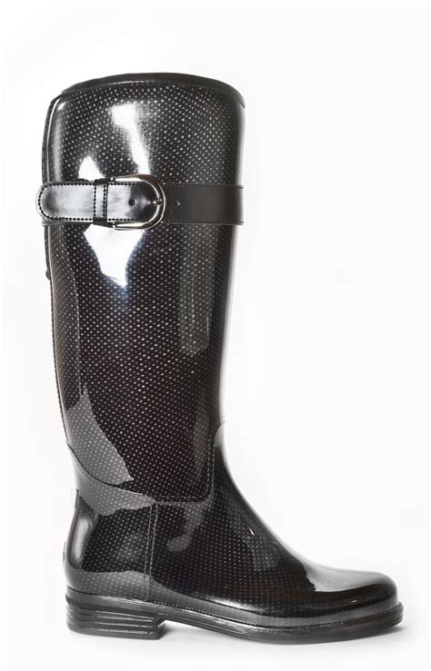 dav bristol rain boot   black mesh print  padded fleece lining  boots rain boots