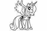 Coloring Pages Pony Little Luna Alicorn Princess Choose Board Party Kids sketch template