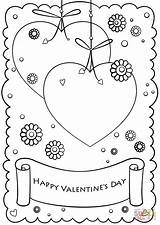 Coloring Pages Happy Valentines Cards Sheets Valentine Printable Card Heart Colouring Drawing Paper Crafts sketch template