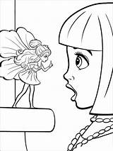 Pages Barbie Thumbelina Coloring Printable sketch template