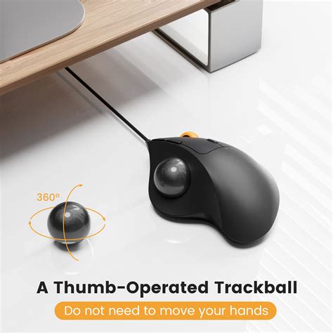 protoarc em wired ergonomic trackball mouse