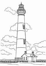 Lighthouse Coloring Pages Bodie Drawing Island Printable Carolina North Drawings Sheets Trans Lighthouses Colouring Kids House Hatteras Cape Template Am sketch template