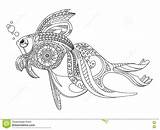 Colorare Pesce Adulti Kleurend Gouden Vissen Vettore Pesci sketch template