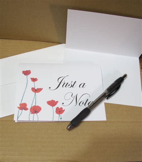 blank note cards  envelopes poppy flower kards  kaylee