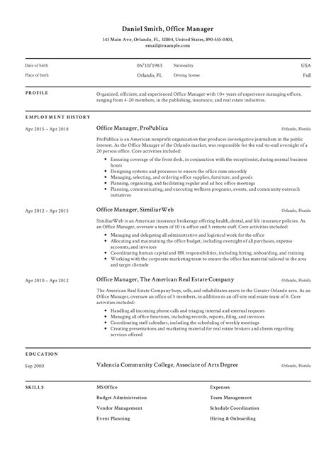 internal resume template word