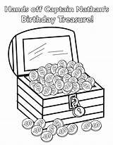 Treasure Chest Coloring Pages Printable Pirate Personalized Activity Birthday Color Kids Open Book Party Getdrawings Getcolorings Zoom Pdf  Jpeg sketch template