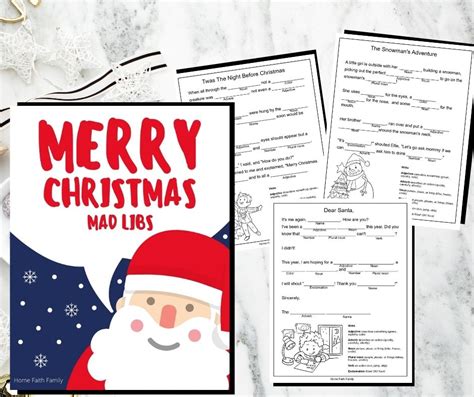festive  christmas mad libs printables home faith family