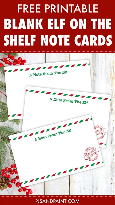 elf   shelf printable note cards  printable templates