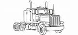 Semi Coloring Truck Pages Printable Trucks Easy Big Kenworth Kids Simple W900 Cool Color Print Rig Book Para Colorear Colouring sketch template