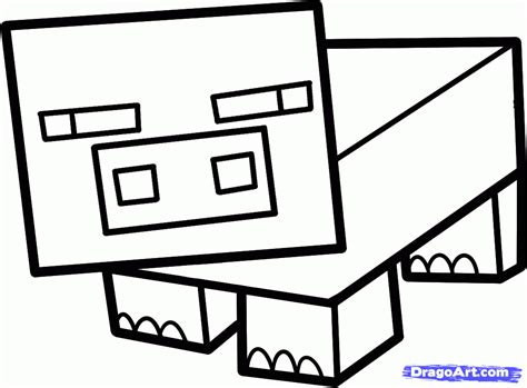 cool minecraft pig colouring pages ideas
