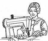 Sewing Clipart Machine Quilting Woman Vintage Clip Drawing Cliparts Notions Cartoon Christian Sew Treasure Box Lady Library Icon Illustration Ladies sketch template