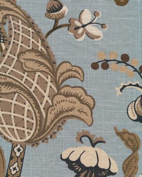 jacobean floral block print crewel work print large scale textured