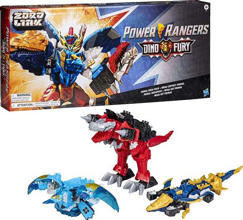 power rangers dino fury primal mega pack action figure  pack set