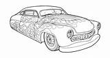 Rod Colouring Voiture Adulte Coloriages Rods Fast Rockabilly sketch template