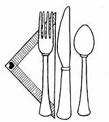 Utensils Silverware Napkin Shun Clipartmag Clker sketch template